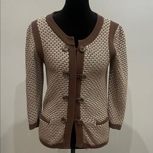 Brown and Cream Women's cardigan  Sweater chemistry brand